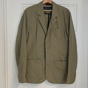 Fisher + Baker Thompson Blazer Jacket Men's Green Navy Blue $448 Retail